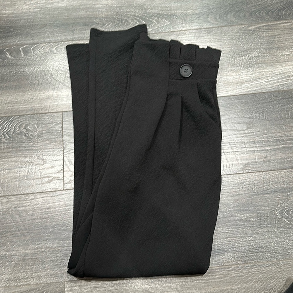 High waisted stretchy black women’s casual pants